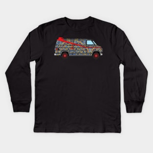 A-Team Van - DragonCon Marriott Carpet Pattern Kids Long Sleeve T-Shirt